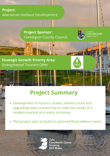 Aberaeron Harbour Development English infographic